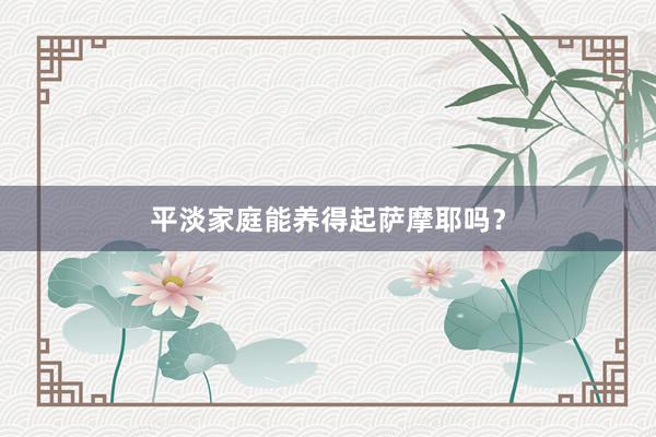 平淡家庭能养得起萨摩耶吗？