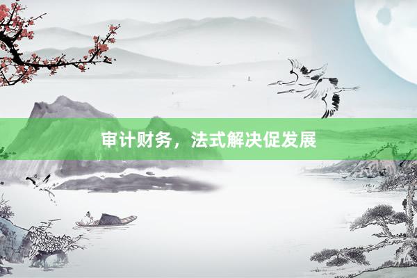 审计财务，法式解决促发展