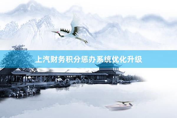 上汽财务积分惩办系统优化升级