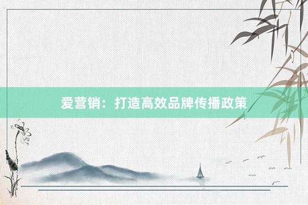 爱营销：打造高效品牌传播政策